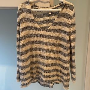 Hinge Oversized Striped Knit Sweater